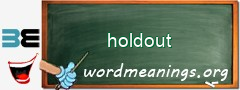 WordMeaning blackboard for holdout